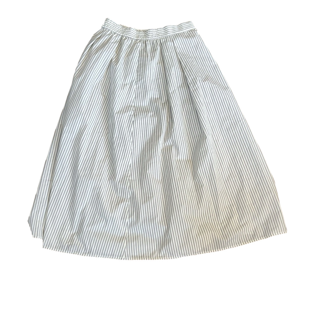 GU Women’s Grey & Off White Striped Skirt With Pockets - Picture 1 of 4